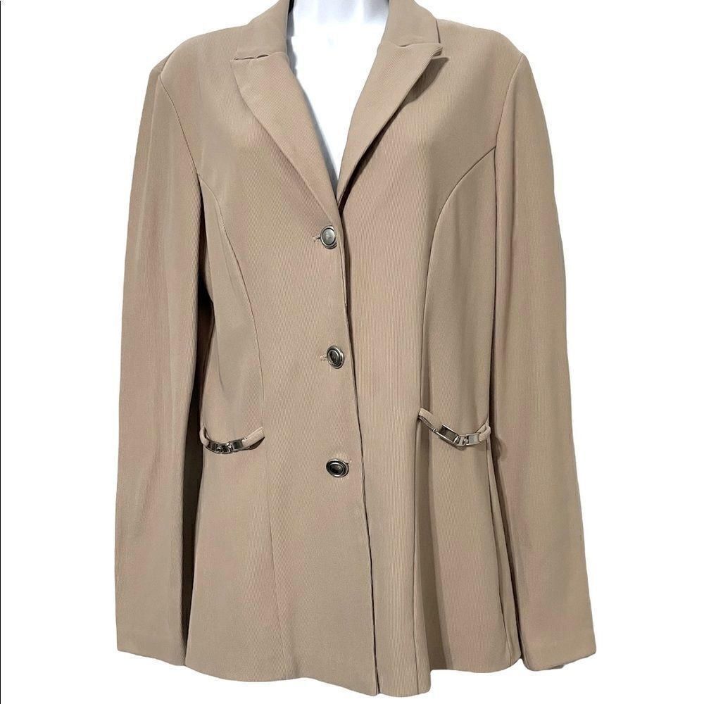 Vintage Lew Magram Collection Vintage Ribbed Blazer Size Large Tan Color